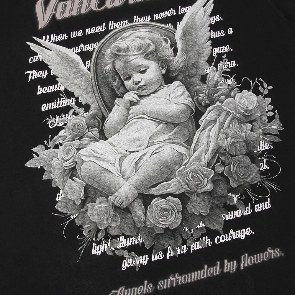 Little Angel Printed Short-sleeved T-shirt For Men