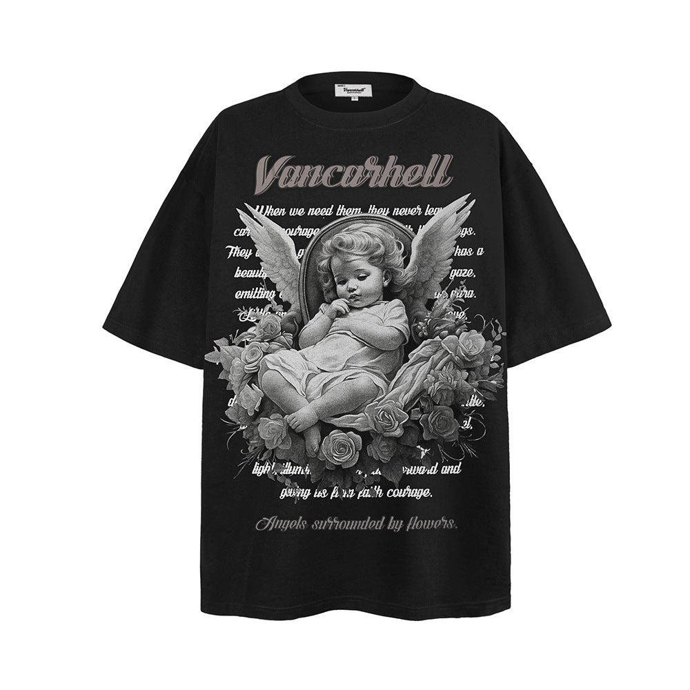 Little Angel Printed Short-sleeved T-shirt For Men