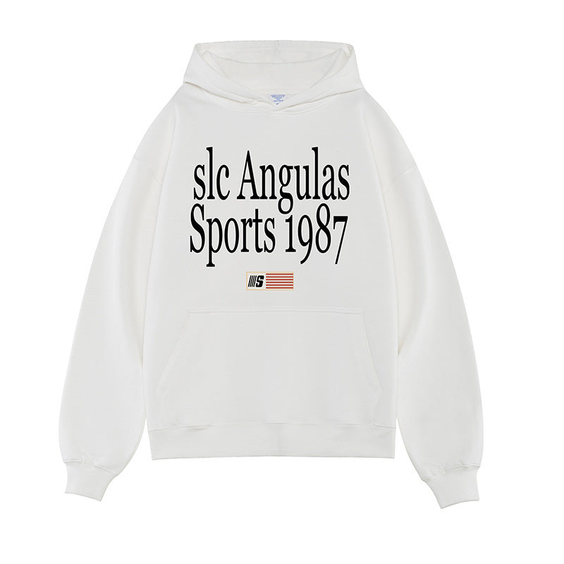Fashion Printing Velvet Padded Hooded Sweatshirt Men
