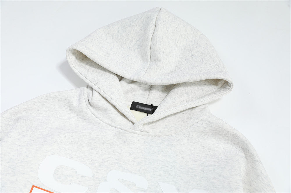 Printed Alphabet Plus Velvet Sweatshirt Men Fashion Brands Loose Casual Top Sports Pullover Hoodie