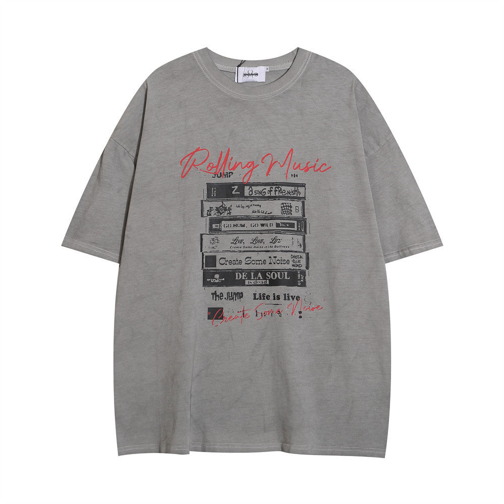 Punk Letter Print Short-sleeve Men's Hip Hop