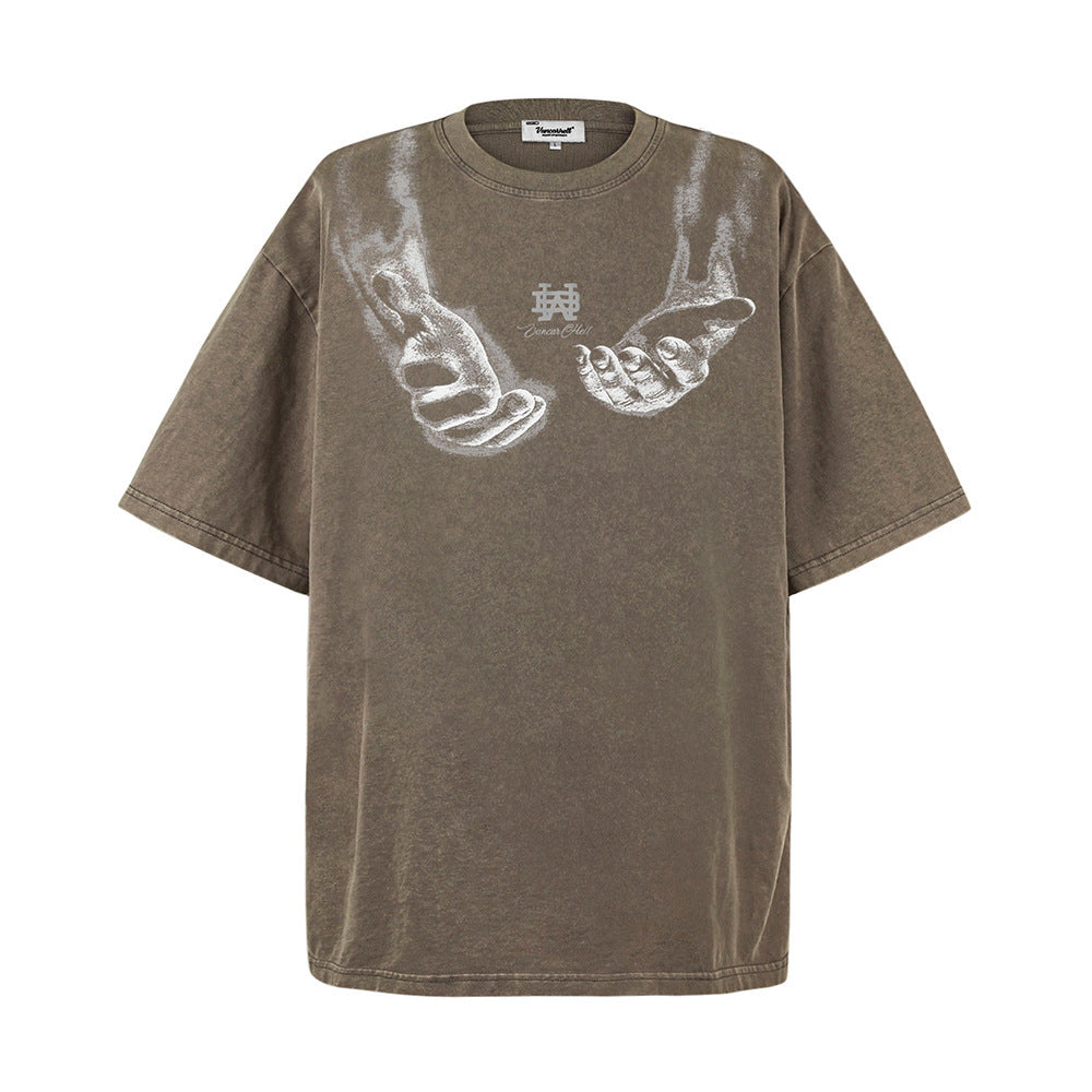 Personalized Palm Print Wash Short Sleeve