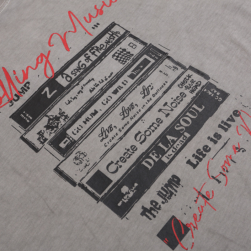 Punk Letter Print Short-sleeve Men's Hip Hop