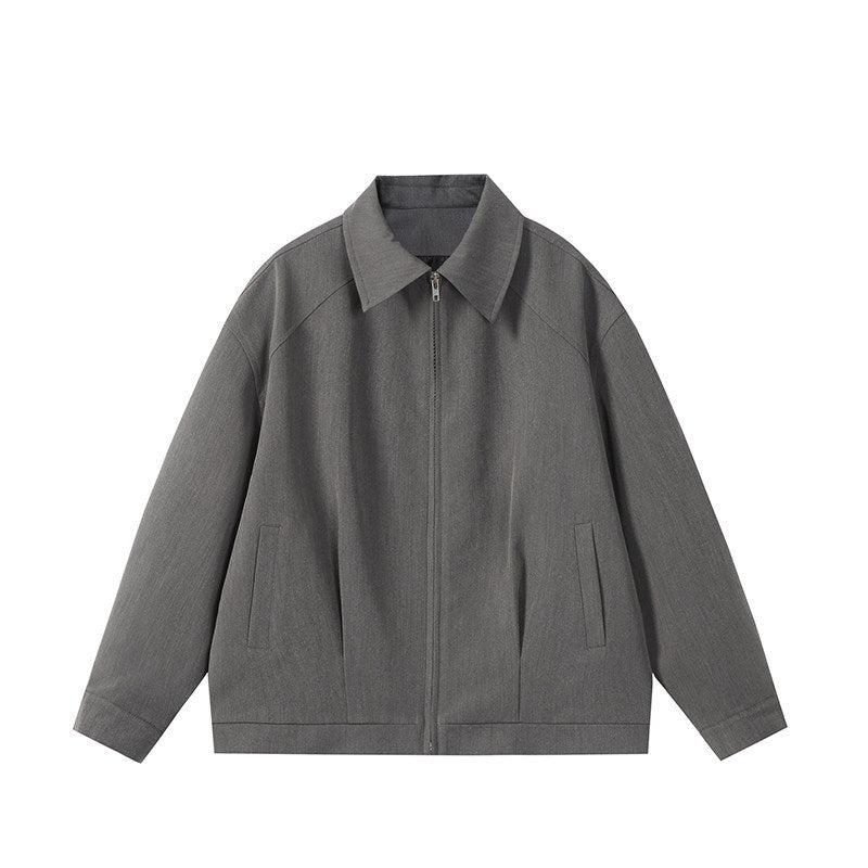 New Versatile Zipper Spring And Autumn Fashion Simple Jacket Coat Japanese Black