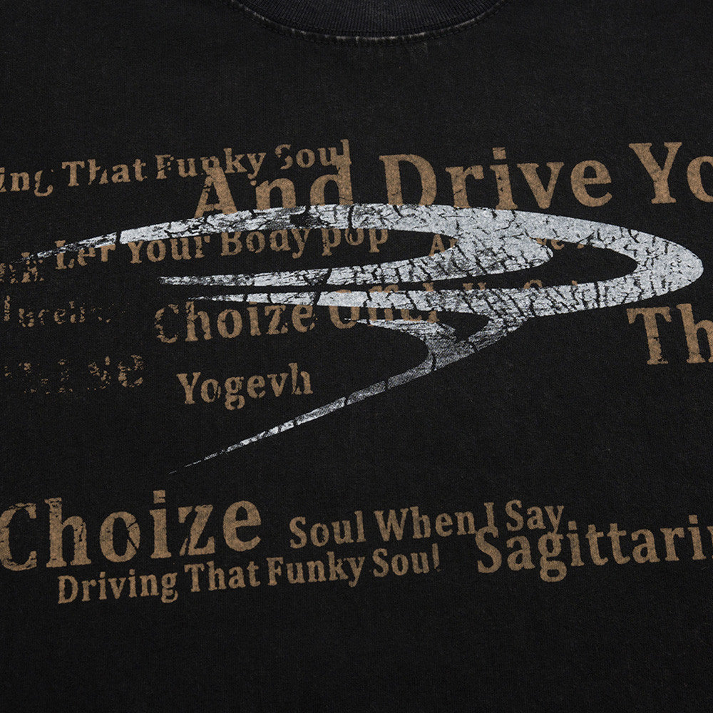 Men's Vintage Fashion-letter Loose T-shirt