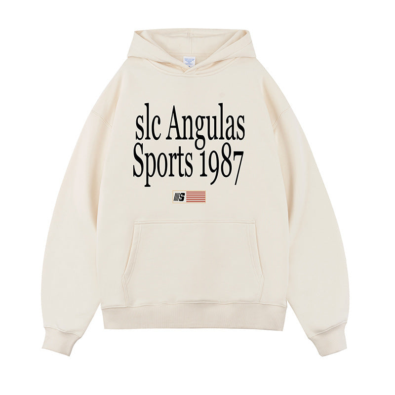 Fashion Printing Velvet Padded Hooded Sweatshirt Men