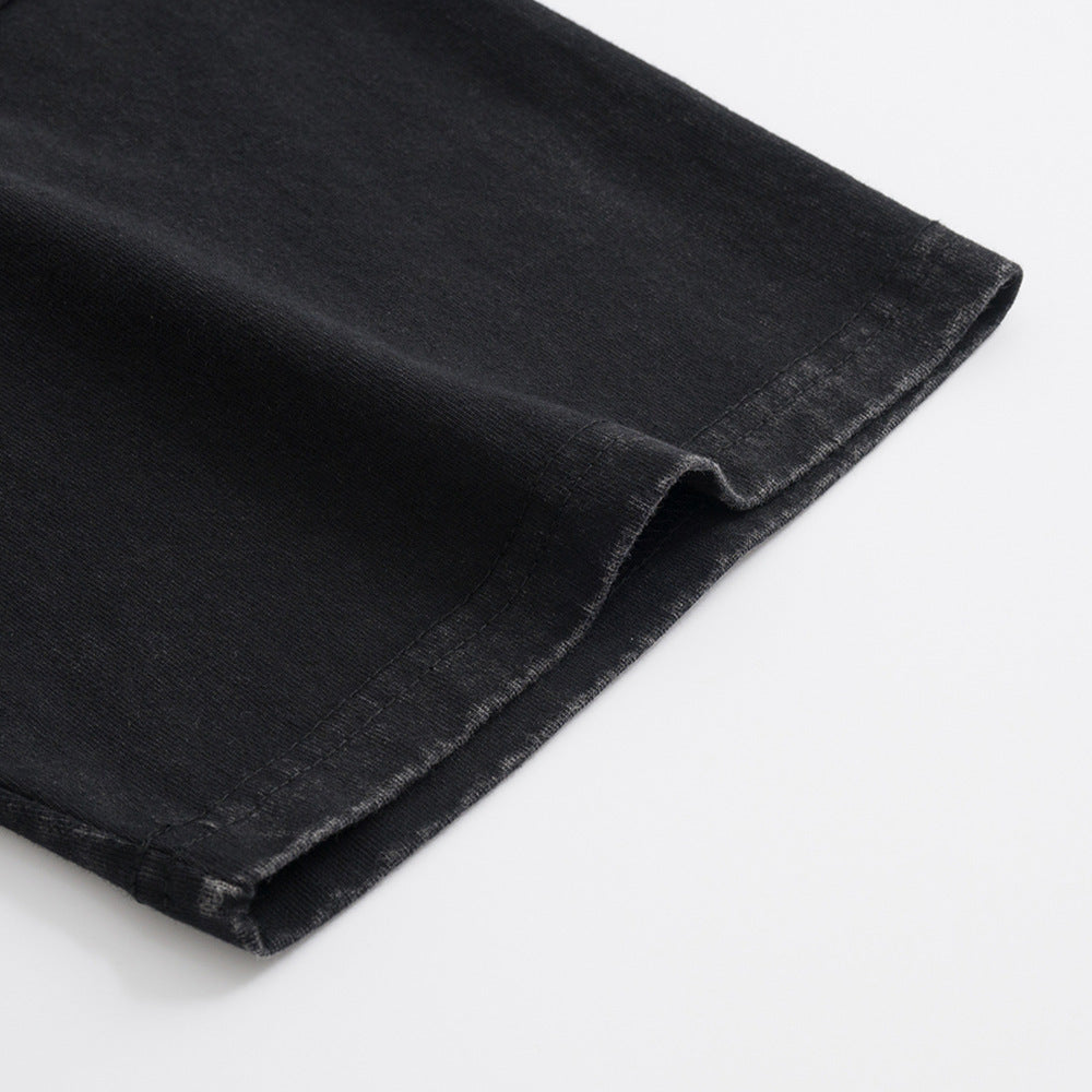 Dark High Street Cross Print Wash Short Sleeve