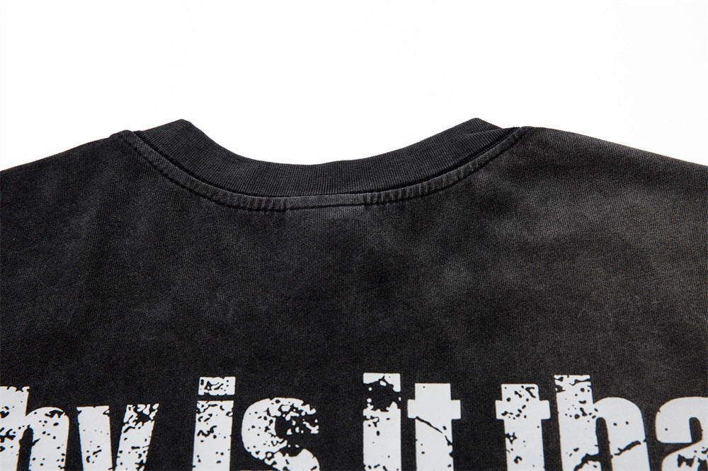 Design Question Mark Printed Short Sleeve Men