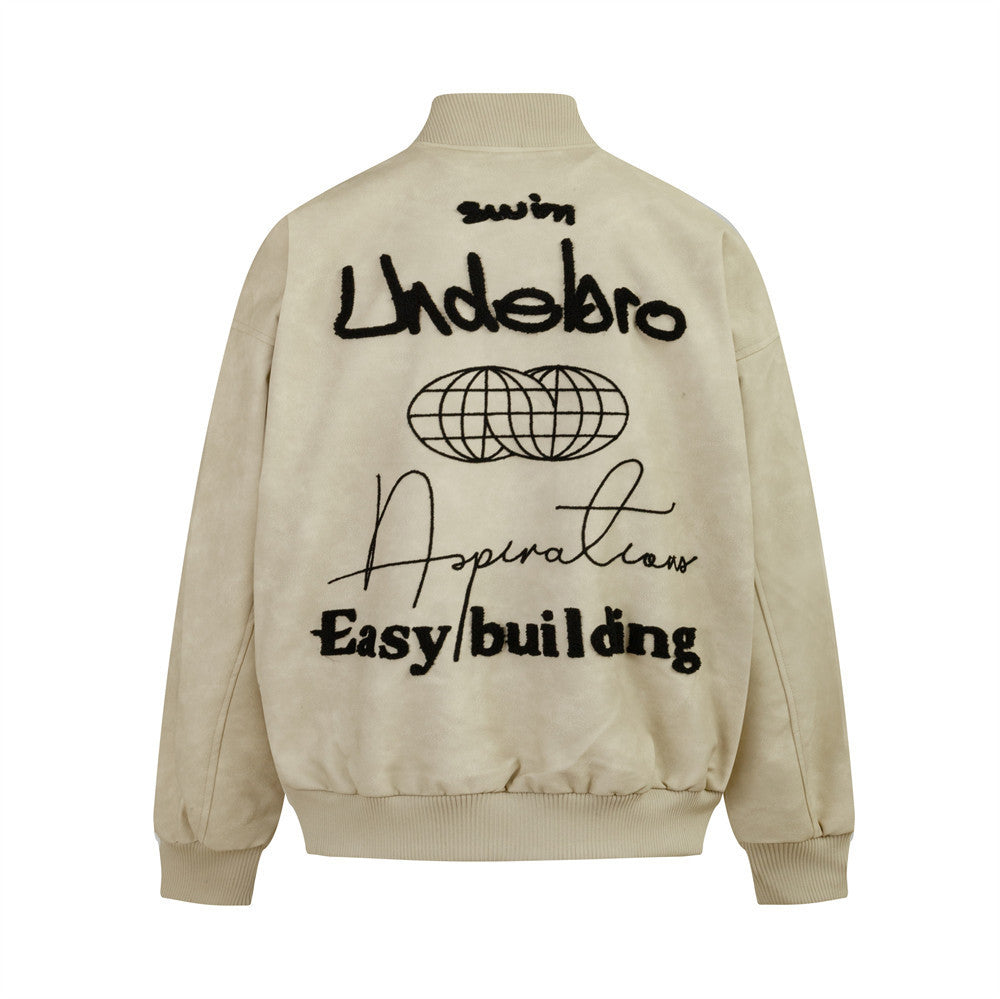 Letter Embroidery Creative Biker's Leather Jacket