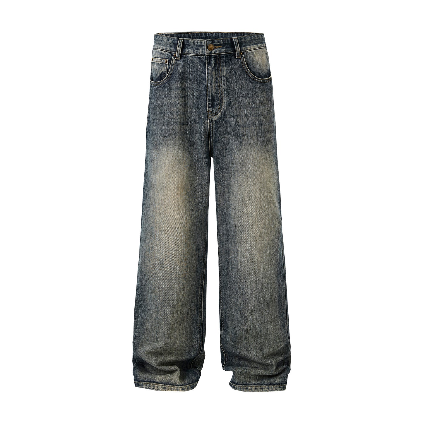 Men's Vintage Heavy-duty Washed Slub Jeans