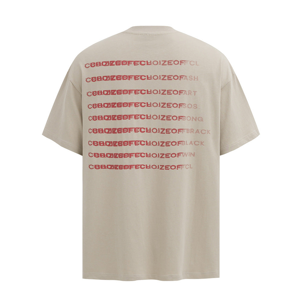 Graffiti Letter Print Short-sleeve Casual Pure Cotton