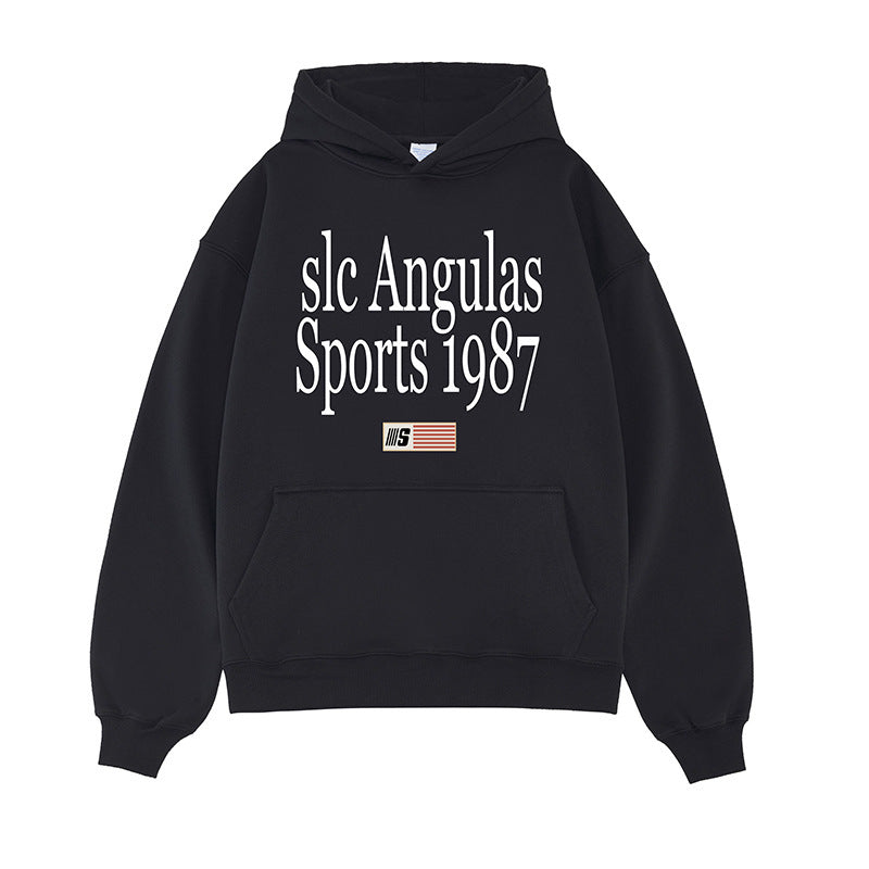 Fashion Printing Velvet Padded Hooded Sweatshirt Men