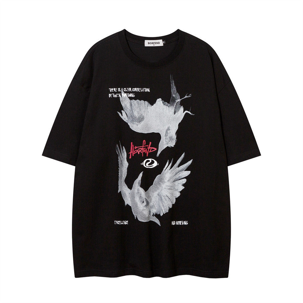 Animal Bird Printed Short Sleeve High Street