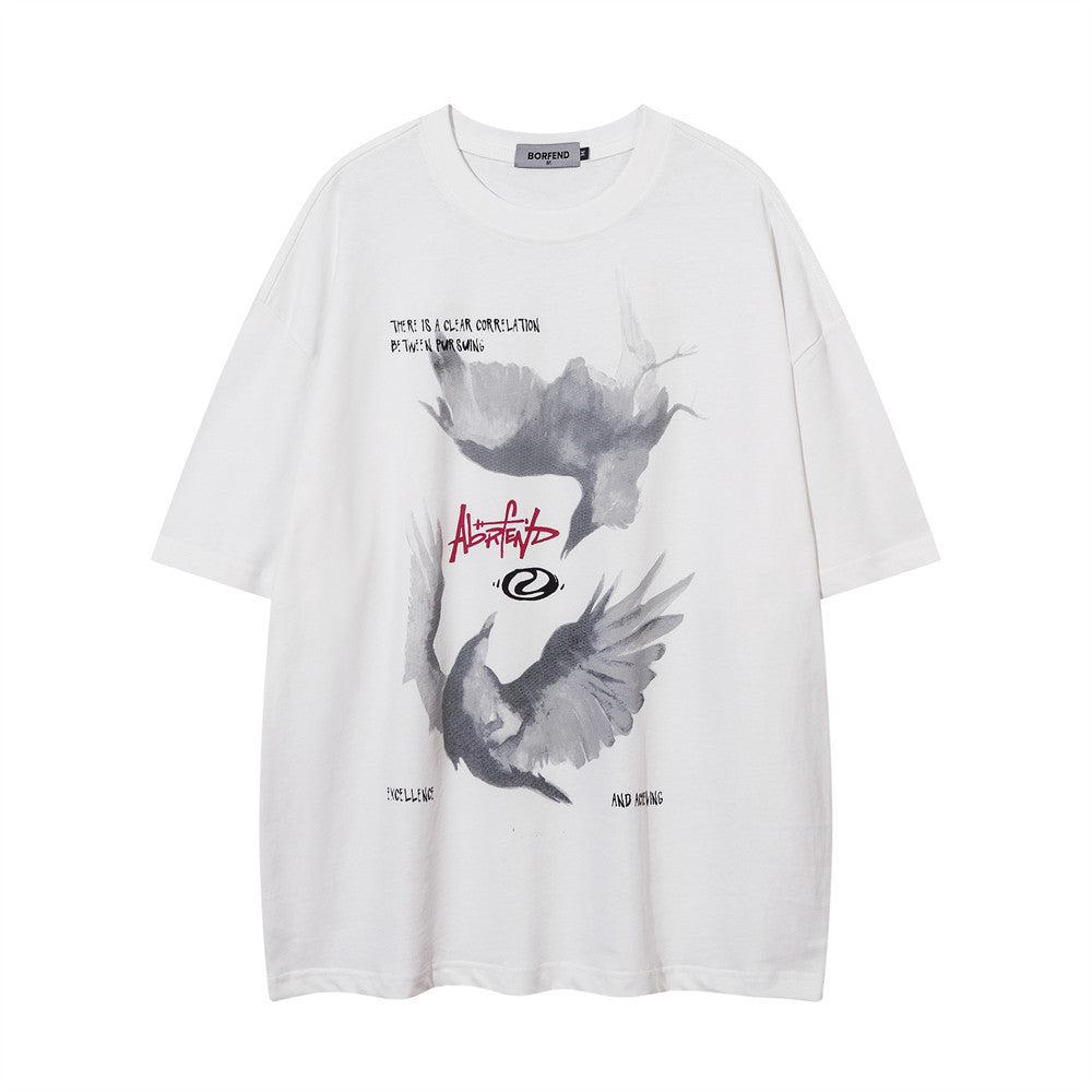 Animal Bird Printed Short Sleeve High Street