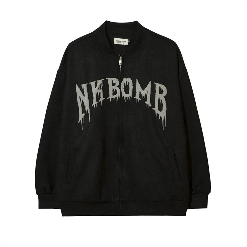 National Fashion European And American Rose Flower Baseball Uniform Jacket