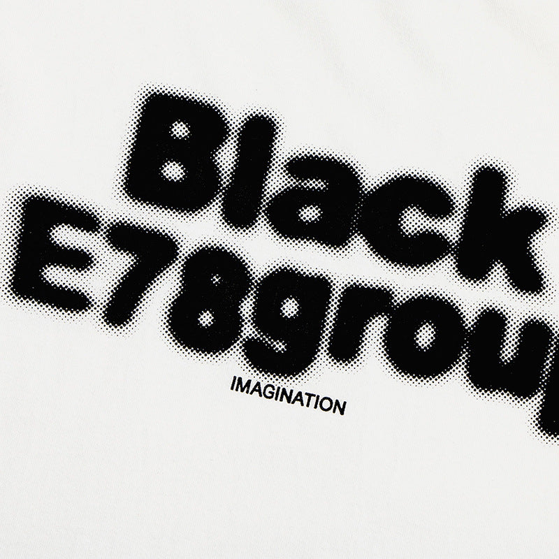 Letter Print Washed And Worn Loose T-shirt