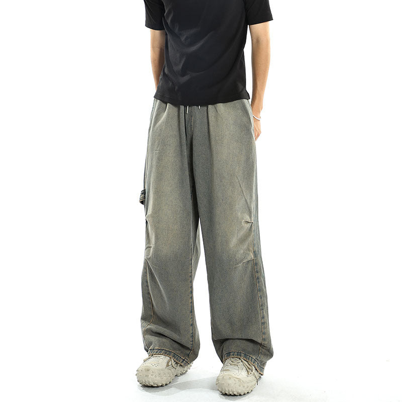 Retro Retro Loose Wide Leg Straight Hip Hop Workwear Pants