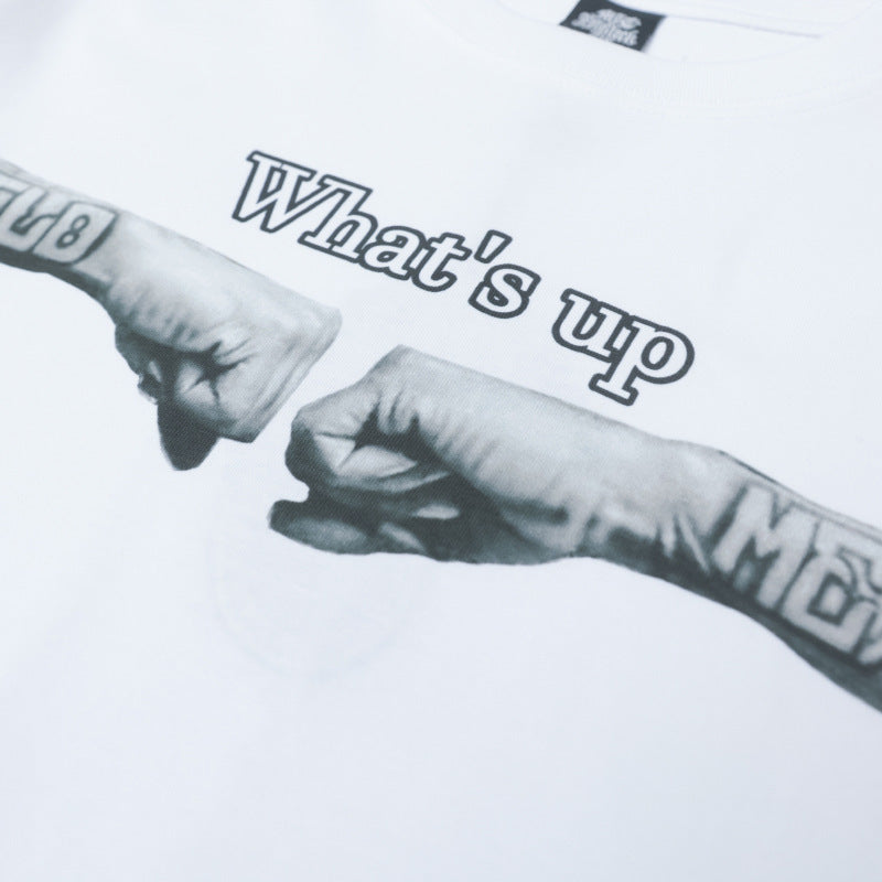 Fist Chalk Direct Injection Printed Short Sleeve Loose