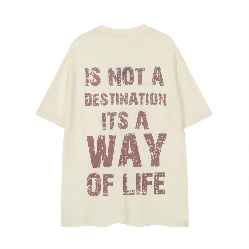 Abstract Portrait Short Sleeve Loose