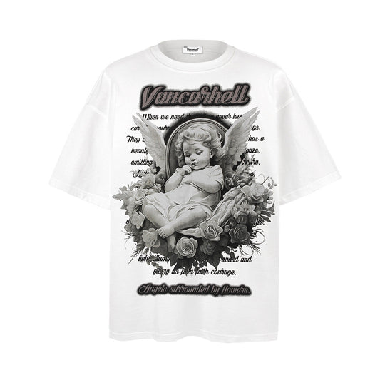 Little Angel Printed Short-sleeved T-shirt For Men