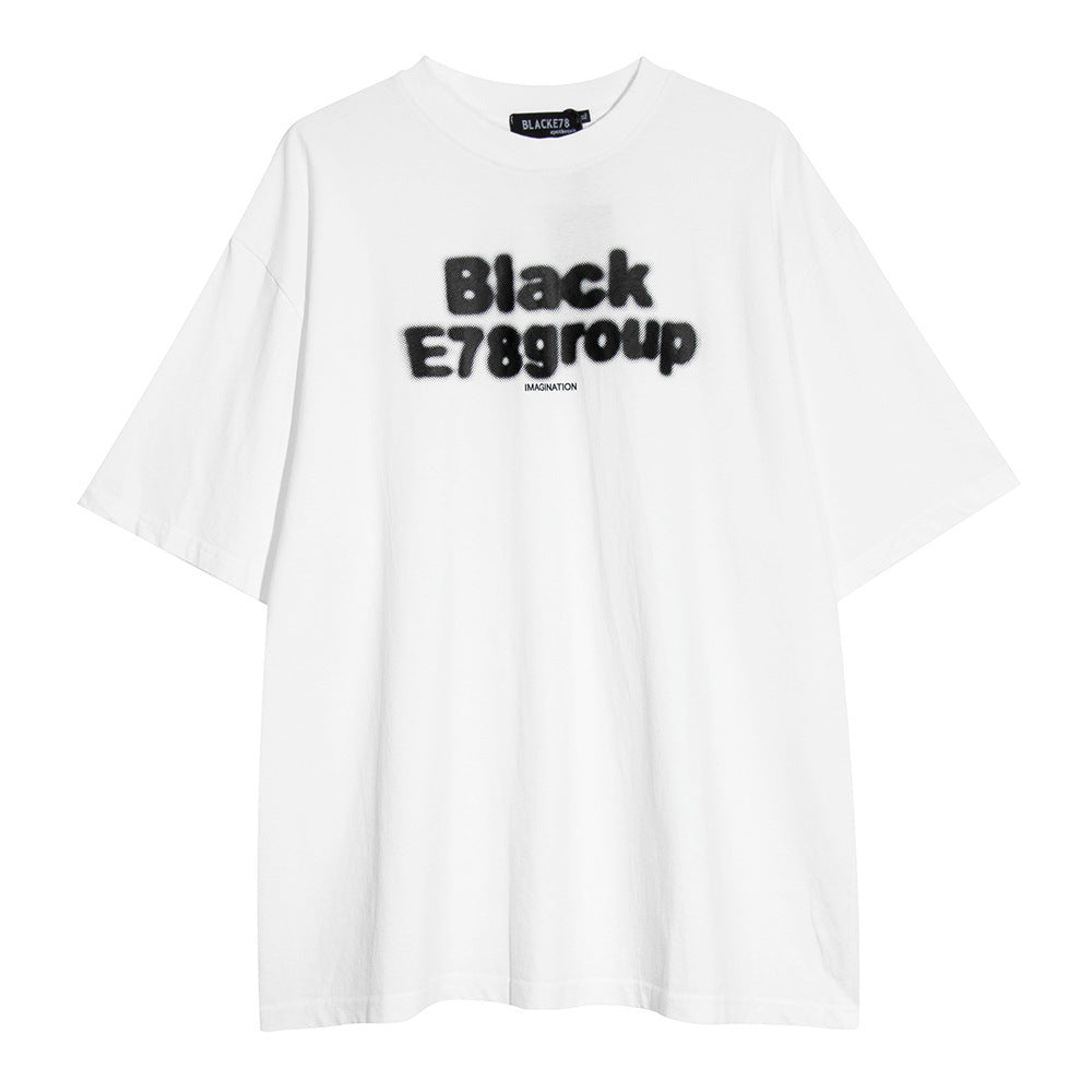 Letter Print Washed And Worn Loose T-shirt