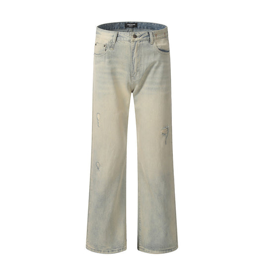 Retro Punk Worn Loose Wide Leg Leisure Straight-leg Pants