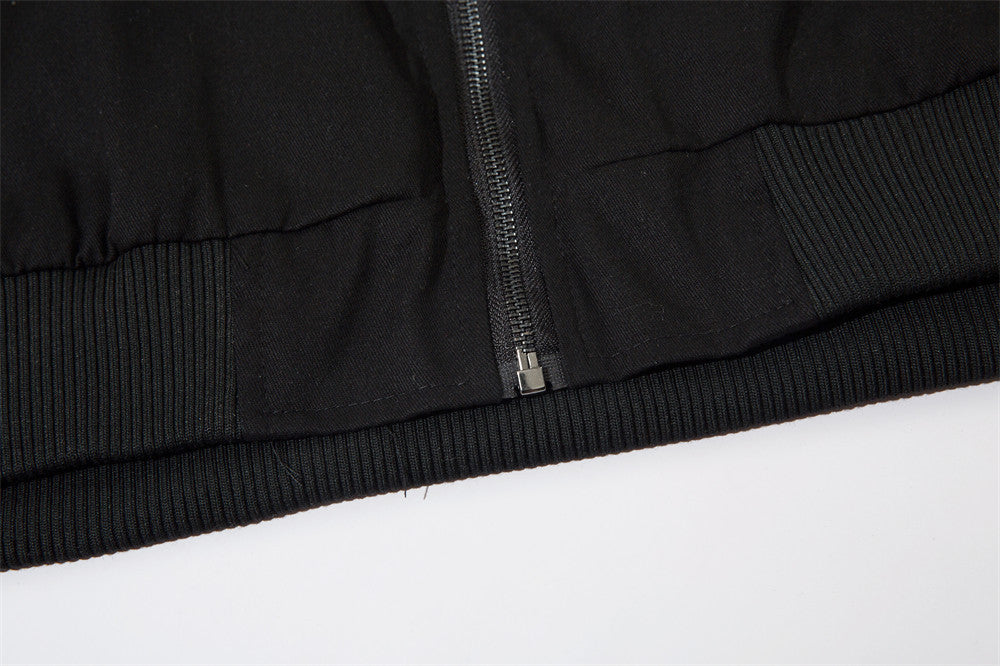 Patch Camouflage Embroidery Letters Casual Jacket Coat