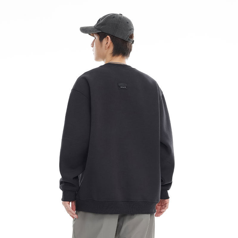 Retro Contrast Color Round Neck Sweater For Men