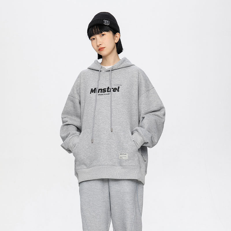 Men's Solid Color Loose Casual Letter Sweater