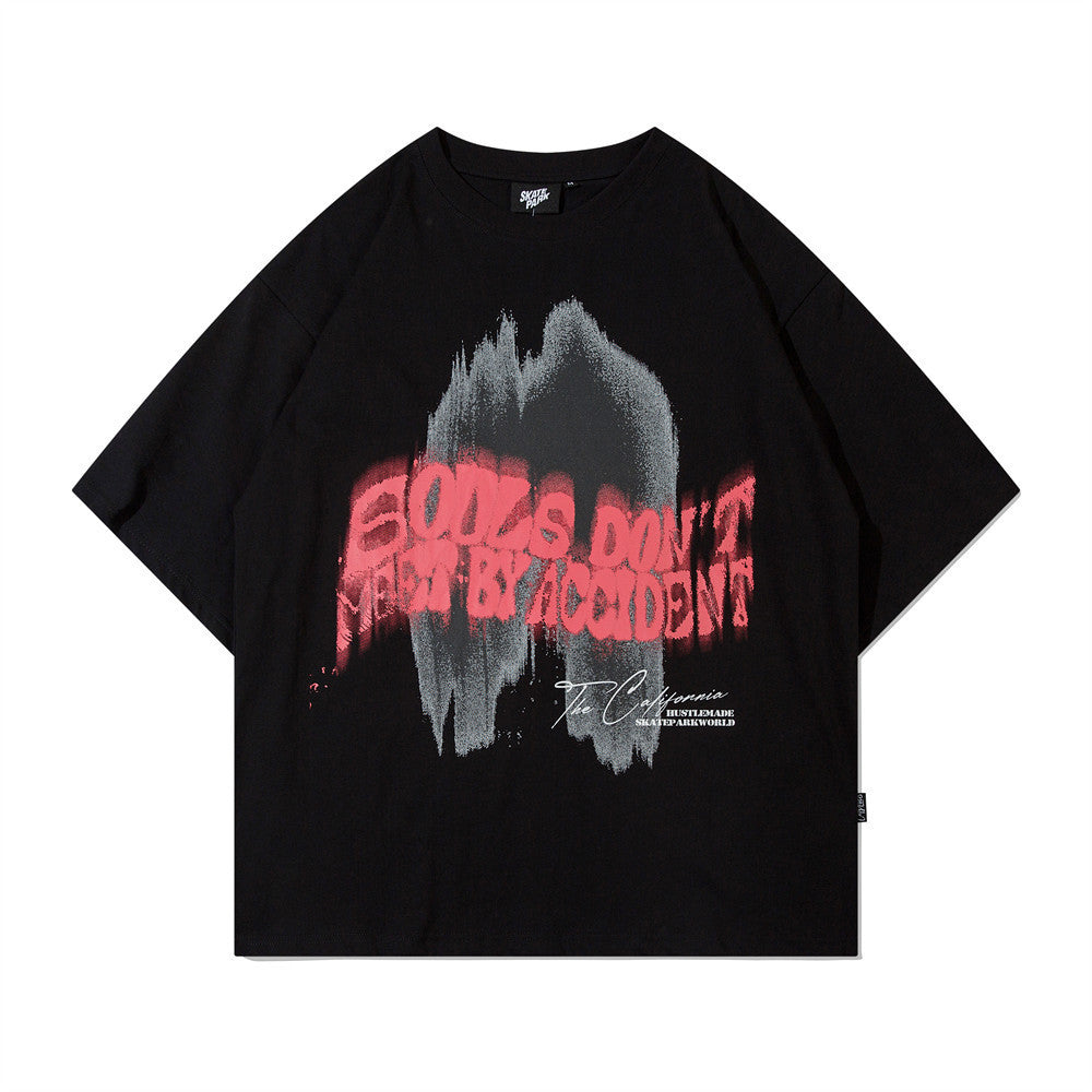 Letter Abstract Pattern Short Sleeve