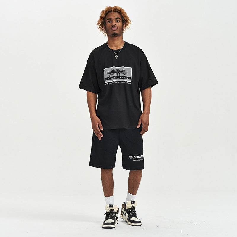European And American Men's Loose Short-sleeved T-shirt