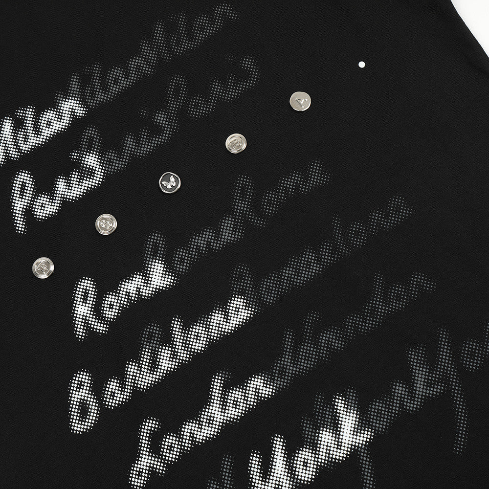 Letter Metal Nail Decoration Casual Short Sleeve