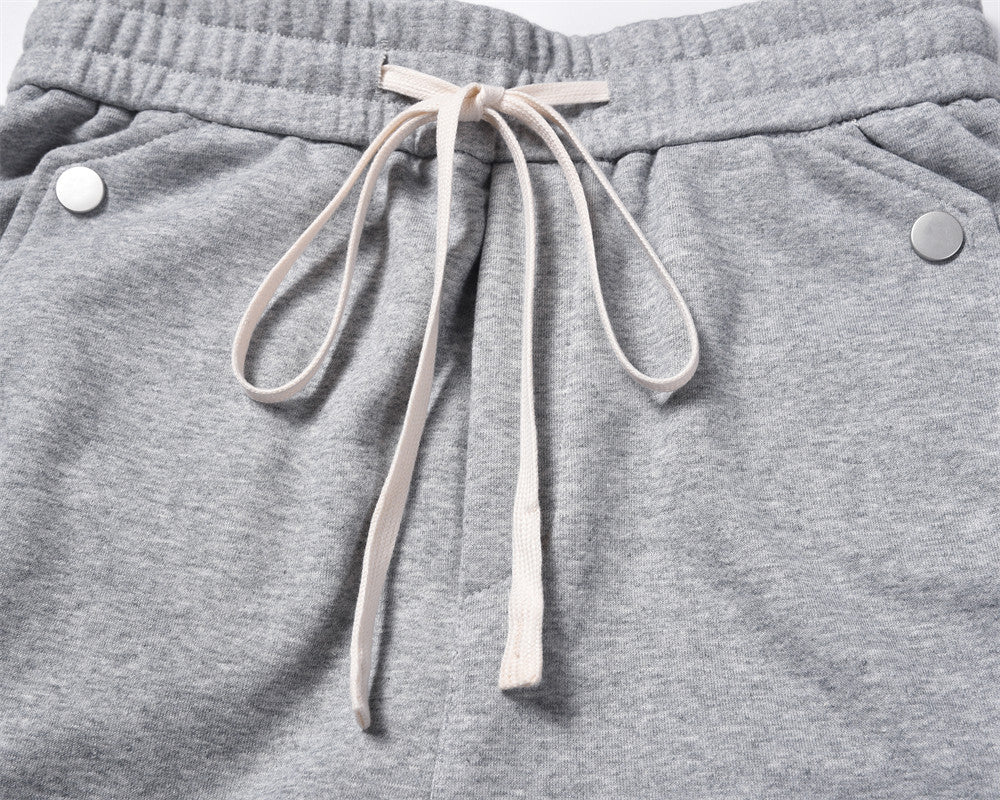 Men's Solid Color Casual Elastic Waist Wide Leg Loose Track Sweatpants