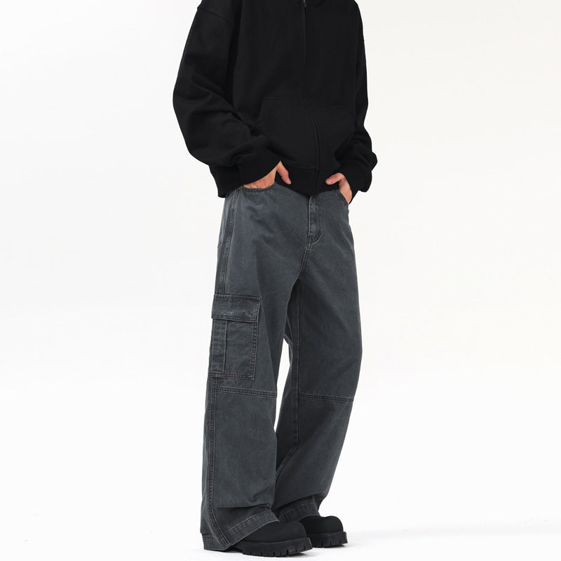 American Retro Washed High Street Hip Hop Overalls
