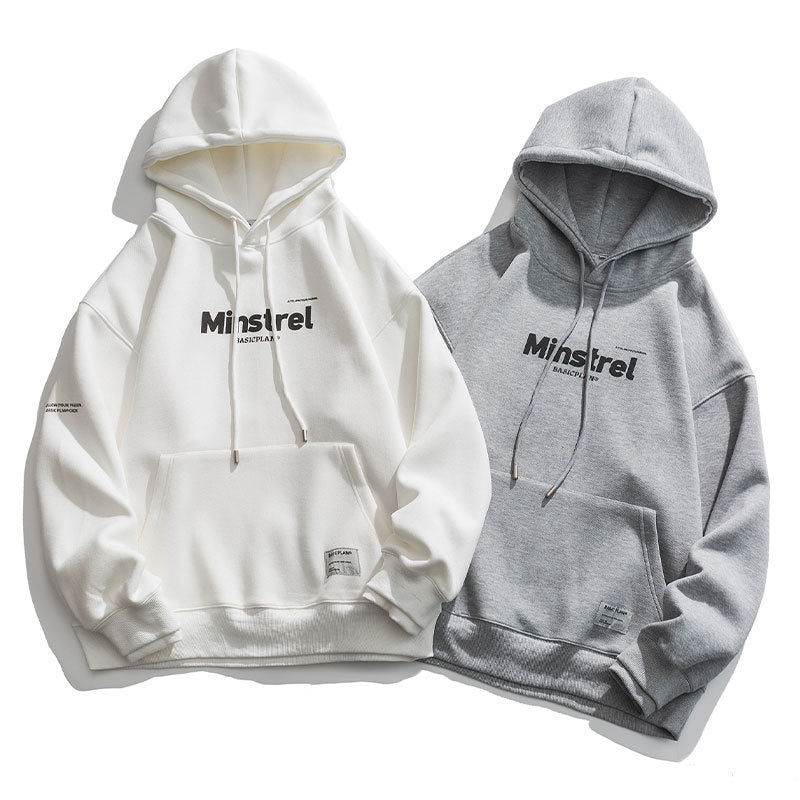 Men's Solid Color Loose Casual Letter Sweater