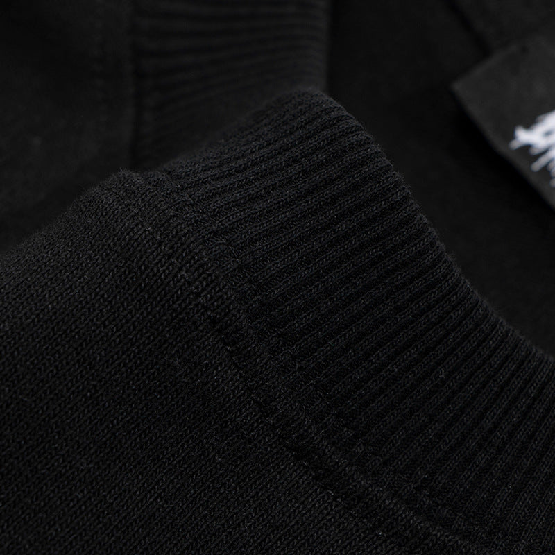 Men's Dark High Street Summer Casual Loose Round Neck Half Sleeve