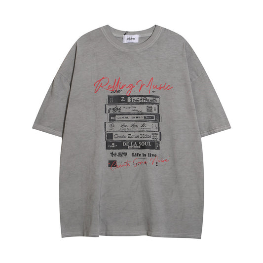 Punk Letter Print Short-sleeve Men's Hip Hop