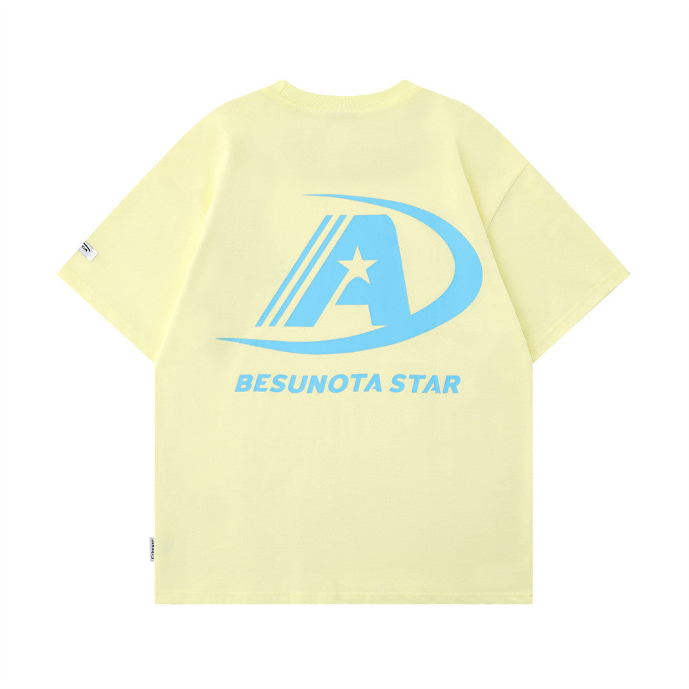 Letter Printed Cotton T-shirt Summer