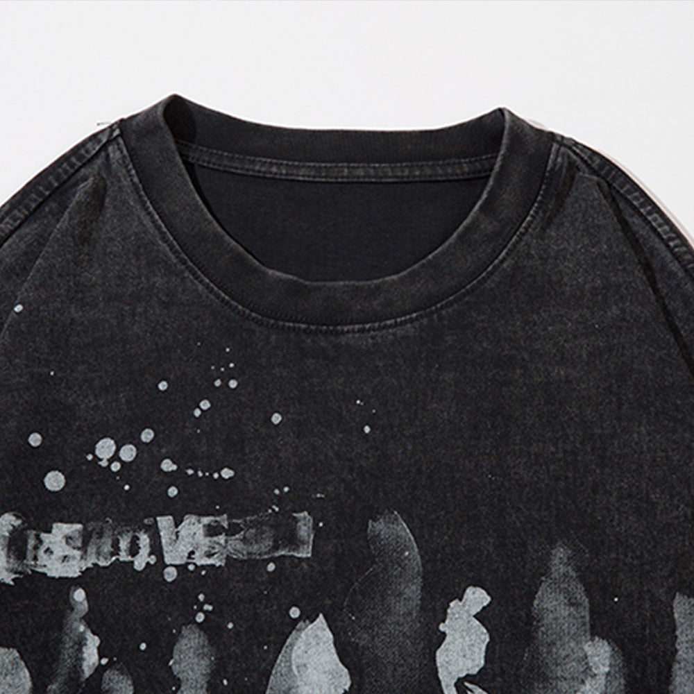 Men's American-style Printed Long-sleeved T-shirt