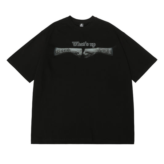 Fist Chalk Direct Injection Printed Short Sleeve Loose
