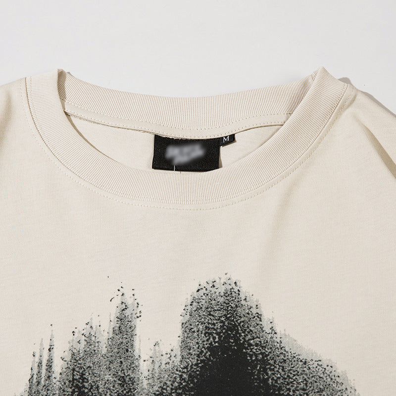 Letter Abstract Pattern Short Sleeve