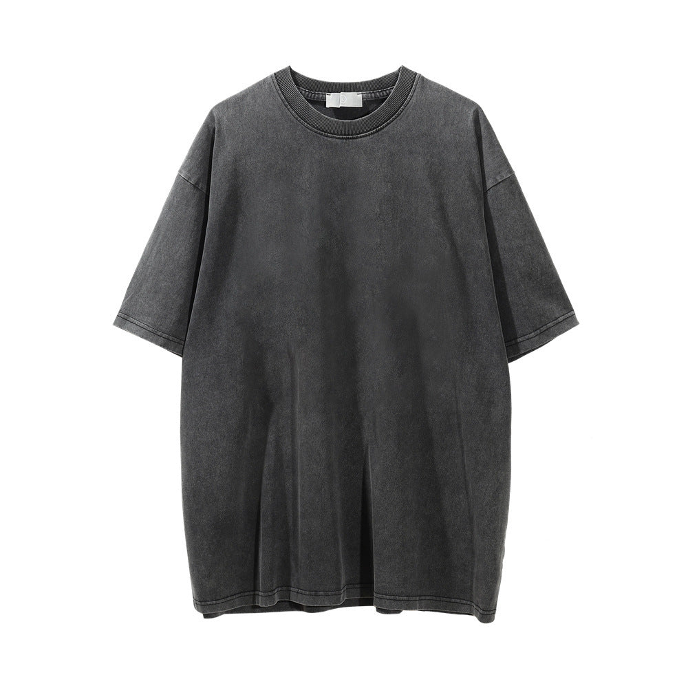 Chess Printed Distressed Washed Short-sleeved T-shirt