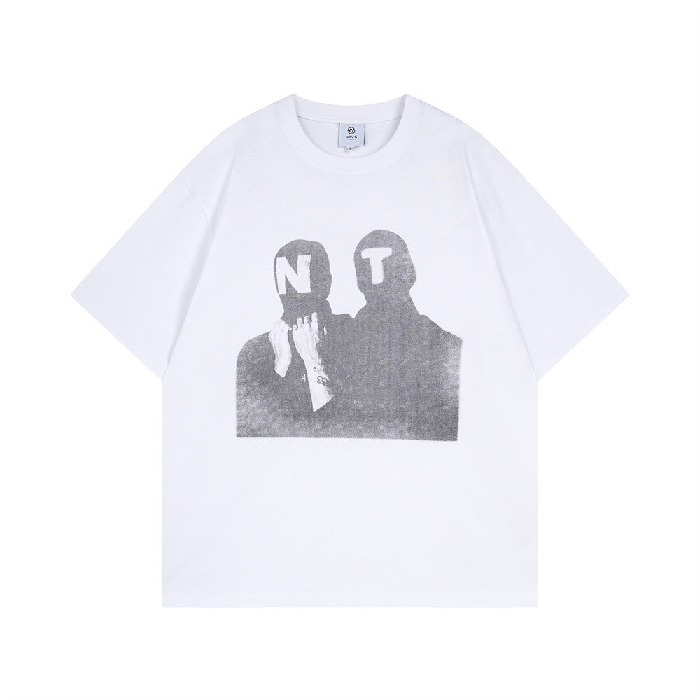 Abstract Human Shadow Print Short Sleeve