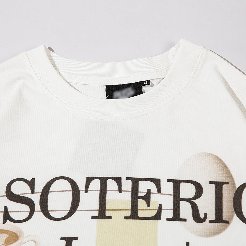 Biscuit Dessert Letter Print Short-sleeve