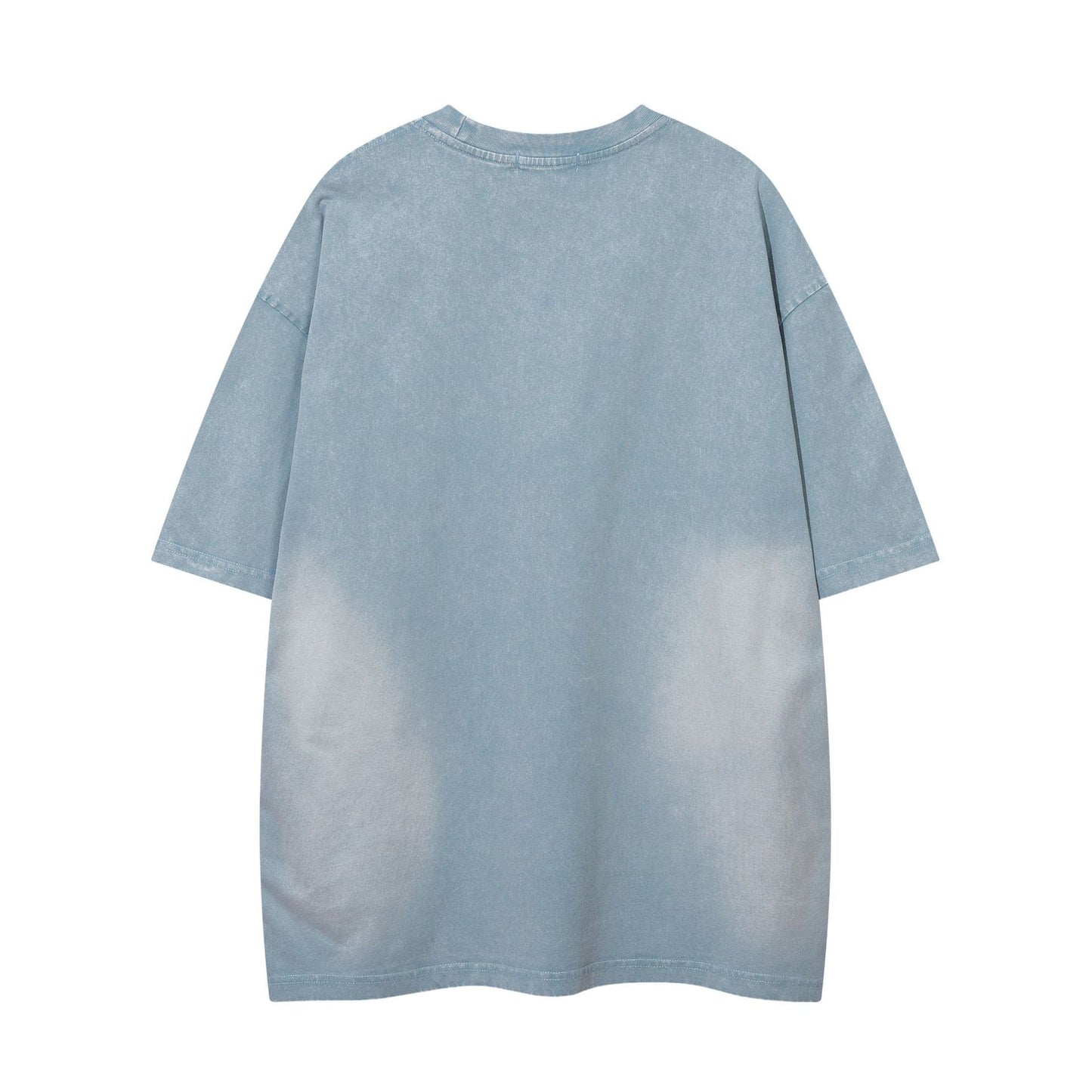 Color-contrasting Pattern Printed Short Sleeved T-shirt