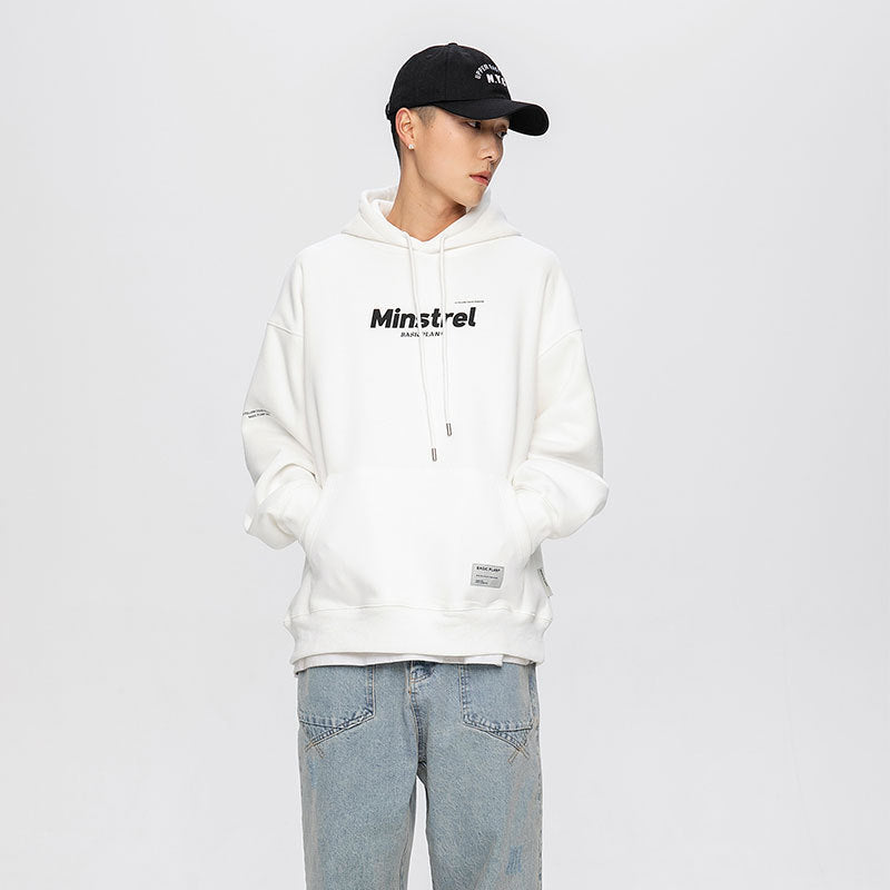 Men's Solid Color Loose Casual Letter Sweater