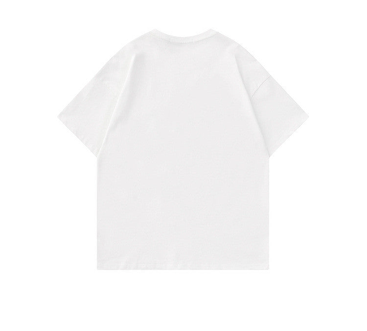 Shoulder Kitten Short-sleeved T-shirt Women's Summer Loose Street Casual Couple Outfit Top
