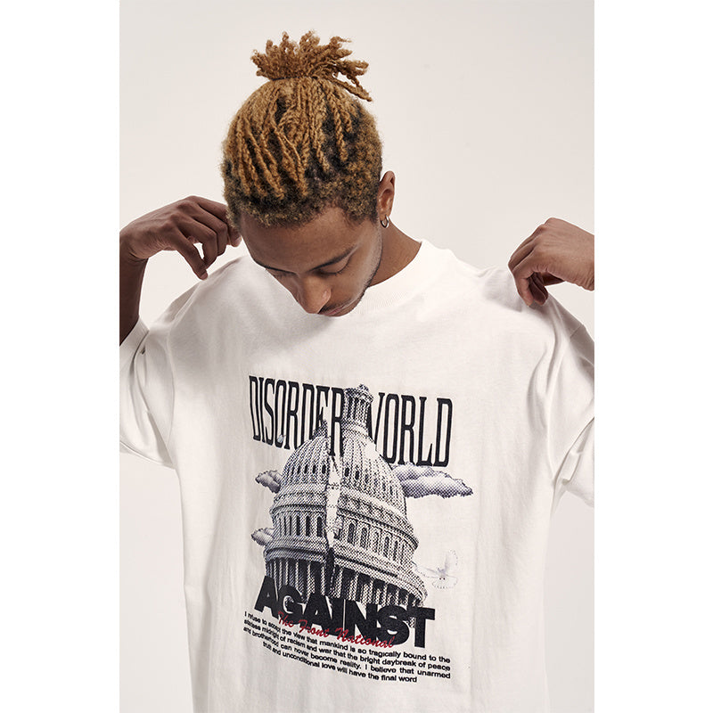 Men's Casual Street Retro Loose Sleeved T-shirt