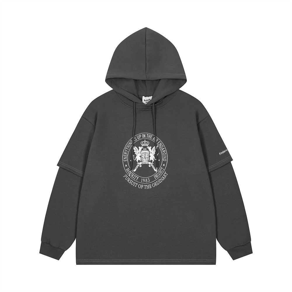 Fashion Letters Hooded Loose Sweater Men