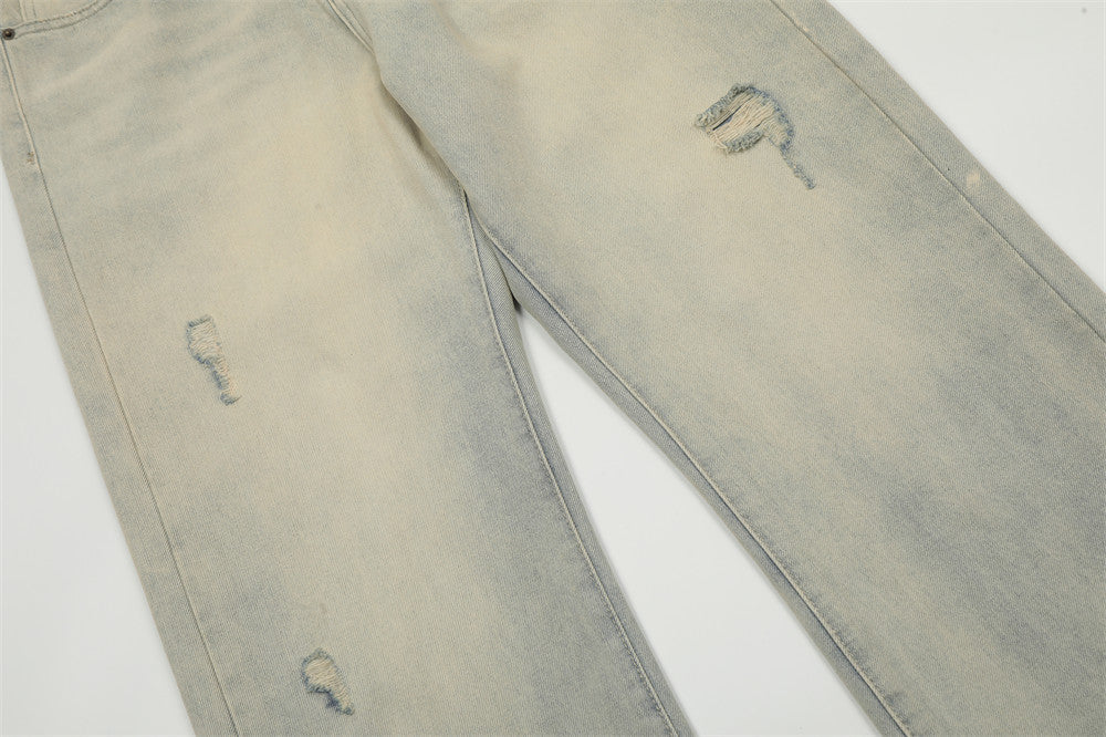 Retro Punk Worn Loose Wide Leg Leisure Straight-leg Pants